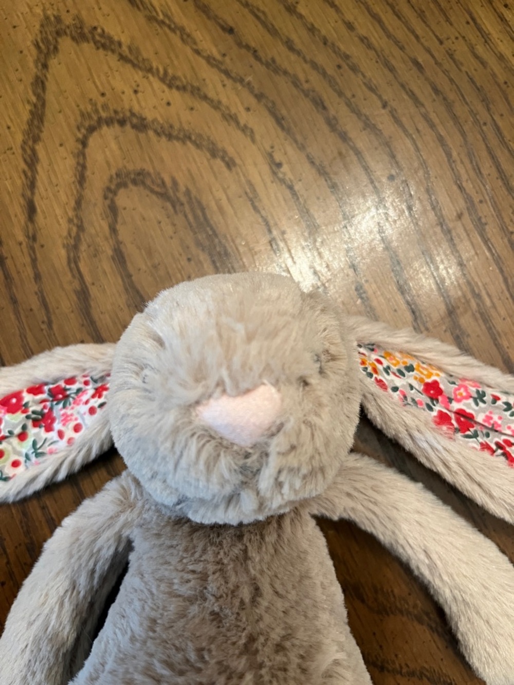Jellycat Small Blossom Beige Bunny with Floral Ear & Paw Details - Picture 9 of 15